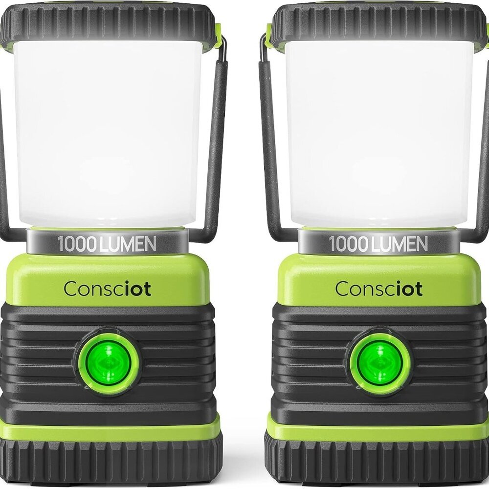 LED Battery Powered Camping Lantern, 1000LM, 4 Light Modes, Waterproof Portable